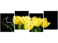 45CM 120CM ZEGAR 4 ELEM ŻÓŁTE TULIPANY- MARK FREETH ŚCIENNY