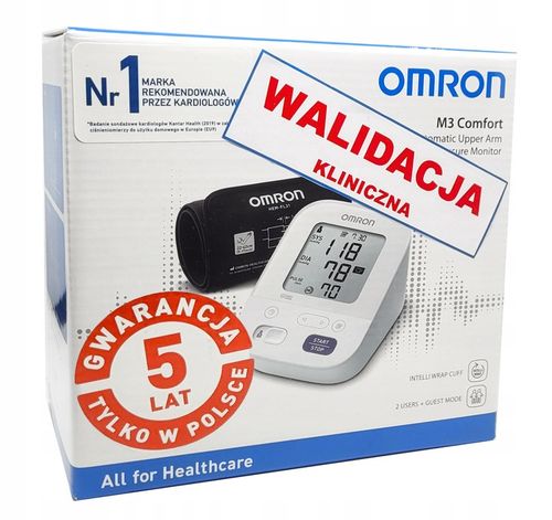 OMRON M3 COMFORT Z ZASILACZEM AUTOMATYCZNY WYKRYWA ARYTMIE MANKIET na Arena.pl
