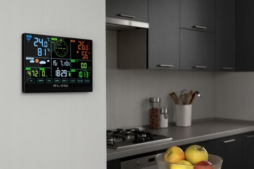 STACJA POGODY POGODOWA WiFi METEO TERMOMETR HIGROMETR ZEGAR ALARM + na Arena.pl