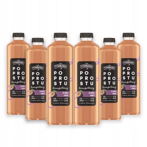 Tymbark Po Prostu Kompotowy Śliwka Jabłko 1,25l x 6 sztuk na Arena.pl