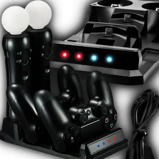 DUŻA Ładowarka STACJA DOKUJĄCA do PS4 DualShock MOVE Kontroler Pad 4w1 zdjęcie 1