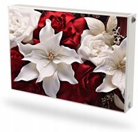 Mata magnetyczna na grzejnik Fototapeta pod wymiar CZERWONO BIAŁE KWIATY