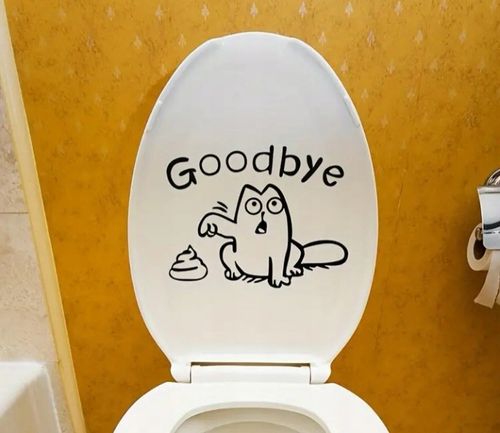 Naklejka Wlepka na Toalete Kibel WC Zarcik Pożegnanie z Klockiem Shit Papa na Arena.pl