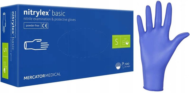 rękawice nitrylowe 100 szt. nitrylex basic dark blue 7-s zdjęcie 9