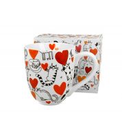 KUBEK DUŻY XXL DUO KOT KOTY SERCA NA PREZENT 1000 ML