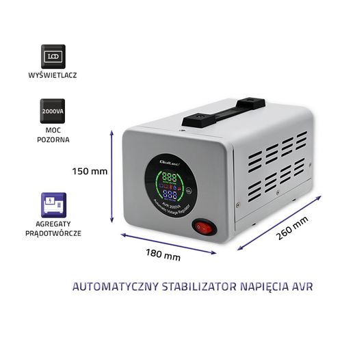 Qoltec Automatyczny stabilizator napięcia AVR 2000VA na Arena.pl