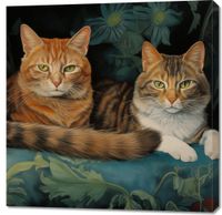 Obraz 90x90cm Koty na Fotelu