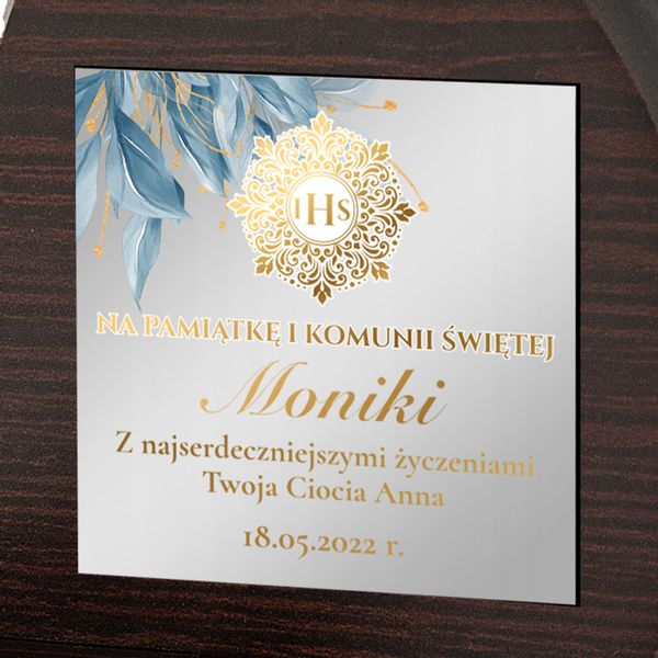 OBRAZEK srebrny pamiątka I KOMUNII GRAWER prezent zdjęcie 4