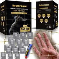 SIATKA NA BALKON Z DRUCIKIEM PREMIUM DLA KOTA BEZ WIERCENIA ZESTAW 2x3m