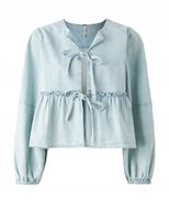 FREE PEOPLE BRUNCH BABE - Bluzka - jasnoniebieski denim L