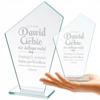 PODZIĘKOWANIA DLA ŚWIADKÓW STATUETKA SZKLANA GRAWER PREZENT DLA ŚWIADKA