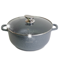 Garnek kociołek granitowy z pokrywką 6.5L indukcja na gaz KAMILLE