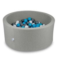 Suchy basen 90x40cm jasnoszary z piłeczkami 300szt (błękitne, białe, szare)