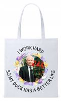 Śmieszny Pis Kaczyński Torba Eco Biała Shopper Z Nadrukiem Ze Zdjęciem