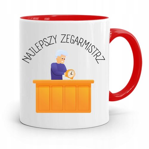 Kubek Czerwony Zegarmistrza Najlepszy Zegarmistrz Z Nadrukiem Ze Zdjęciem na Arena.pl