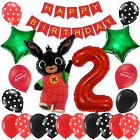 ZESTAW BALONÓW BING BALON CYFRA 2 LATA BALONY KRÓLIK BING DRUGIE URODZINY
