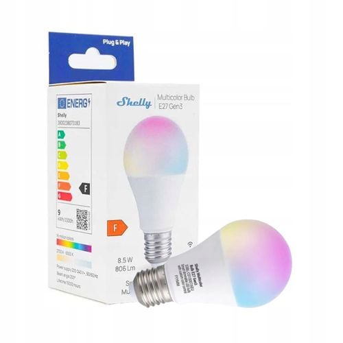 Shelly Multicolor Bulb E27 Gen3 Ściemnialna Żarówka RGB WiFi Bluetooth na Arena.pl