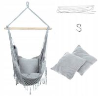 FOTEL WISZĄCY OGRODOWY HAMAK BRAZYLIJSKI KOKON HUŚTAWKA + 2 poduszki