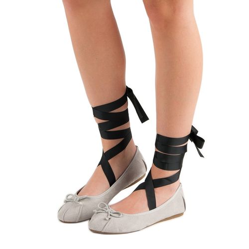 Szare Wiązane Baleriny r.38 na Arena.pl