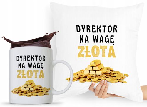 Zestaw Poduszka + Kubek Dla Dyrektora Prezent Z Nadrukiem Ze Zdjęciem na Arena.pl
