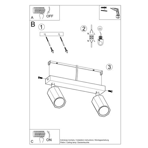 Plafon ZEKE 2 dąb na Arena.pl
