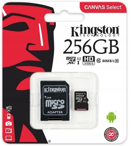 KINGSTON KARTA PAMIĘCI 256 GB MICRO SD CLASS 10 Z ADAPTEREM NA SD na Arena.pl