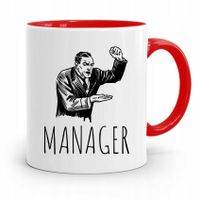 Kubek Czerwony Prezent Dla Kierownika Manager Z Nadrukiem Ze Zdjęciem