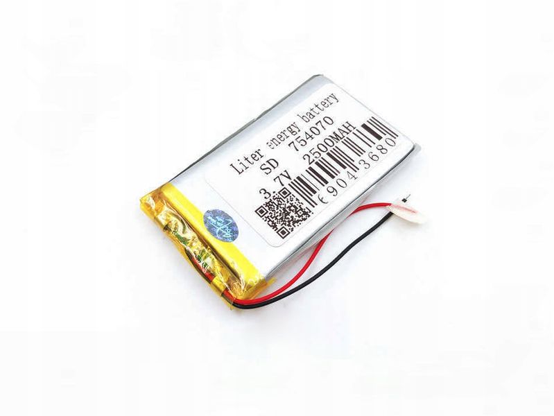 Akumulator Li-Poly 2500mAh 3.7V 754070 zdjęcie 1
