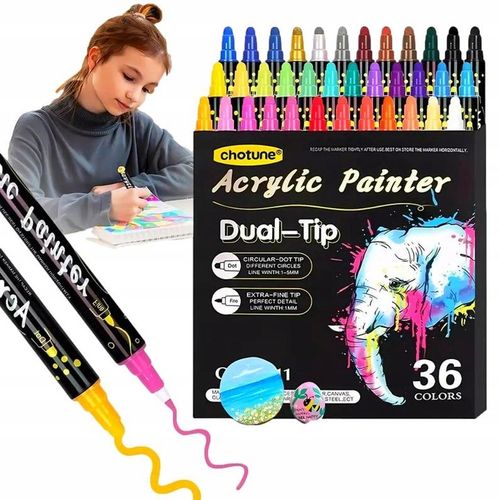 MARKERY AKRYLOWE ZESTAW 48 SZT Pisaki Flamastry Mazaki z farbą do kamieni na Arena.pl