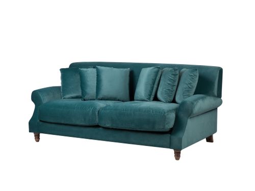 Sofa 3-osobowa welurowa lazurowa EIKE na Arena.pl