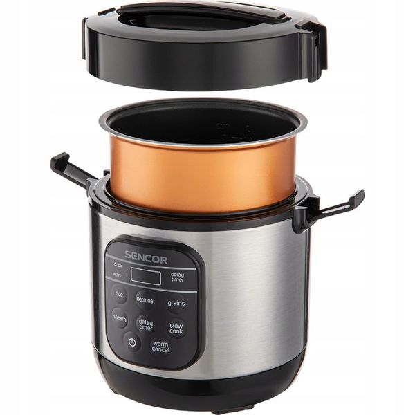 Garnek do gotowania ryżu warzyw RYŻOWAR 0,6L 360W srebrny Sencor SRM 0650SS zdjęcie 6