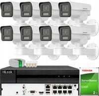 Zestaw monitoringu 8x Kamera 4MPX DS-2CD1A43G0-IZU Obrotowa Hikvision +2TB