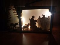 Szopka bożonarodzeniowa. Sklejka EKO, podświetlenie na baterie.
