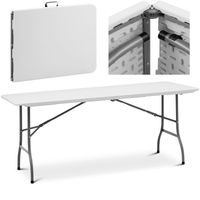 Stół cateringowy ogrodowy składany biały do 150 kg 180 x 75 x 74 cm