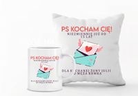 Walentynkowy Zestaw PODUSZKA i KUBEK prezent z imionami TWÓJ TEKST