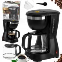 Kompaktowy Ekspres Przelewowy Adler Ad4381 0,6L 600W Szklany Dzbanek Black