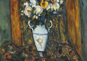 Plakat 100x70cm Vase of Flowers, Paul Cezanne Vintage do Salonu