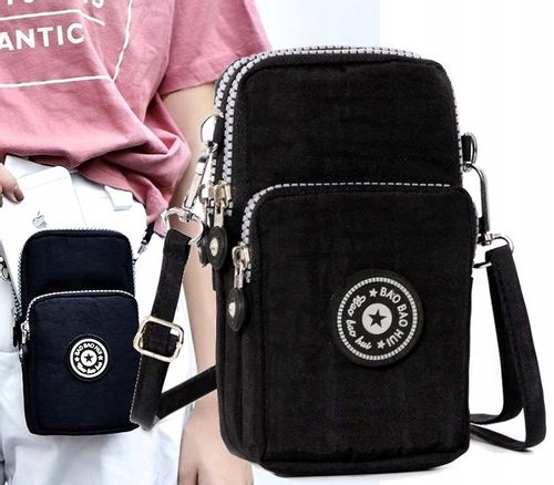 Torebka saszetka Czarna na telefon Samsung Iphone  T36_B_Czarny na Arena.pl