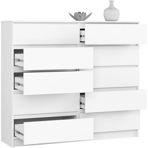 KOMODA K 140 cm 10 SZUFLAD BIAŁA na Arena.pl