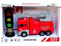 auto straży pożarnej światło dźwięk z napędem 23,5x14x8cm