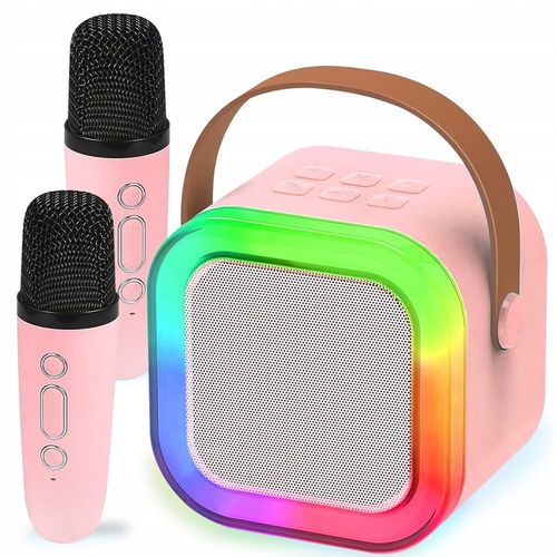 ZESTAW GŁOŚNIK BLUETOOTH PRZENOŚNY KARAOKE RGB 2 MIKROFONY USB SD MINI JACK na Arena.pl