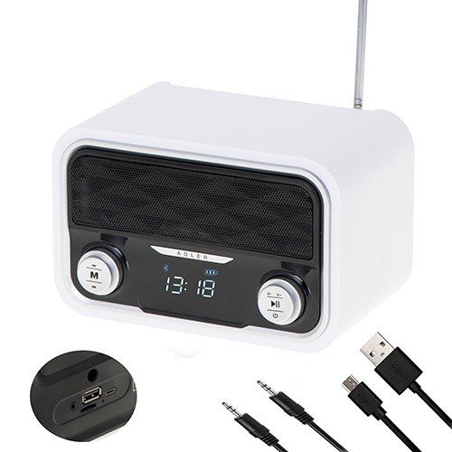 Adler | Radio Bluetooth | AD 1185 | AUX in | Biały na Arena.pl