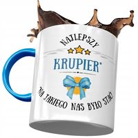 Kubek Błękitny Dla Krupiera Najlepszy Krupier Z Nadrukiem Ze Zdjęciem