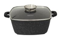 Garnek kwadratowy brytfanna SEREY 28 cm 6,5 l powłoka ceramiczna GREBLON non-stick indukcja silikonowe nakładki na uchwyty