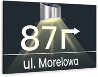 antracyt TABLICZKA podświetlana ADRESOWA numer domu dibond 30x20 cm