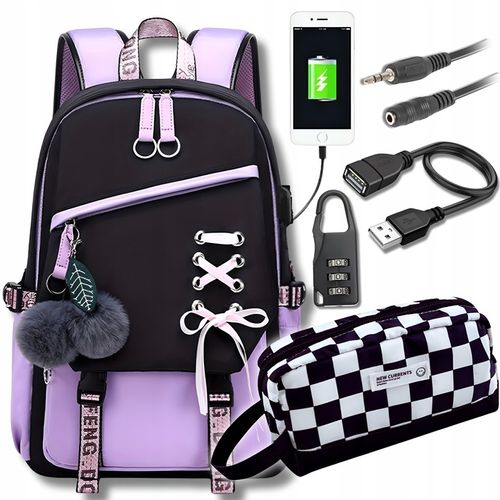 PLECAK SZKOLNY DO SZKOŁY MŁODZIEŻOWY TORNISTER PIÓRNIK ZESTAW 327 USB na Arena.pl