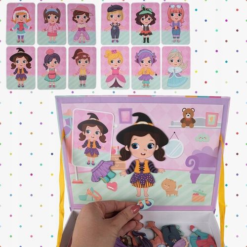 UKŁADANKA MAGNETYCZNA PUZZLE KREATYWNE UBIERANIE DZIEWCZYNKI UBIERANKA na Arena.pl