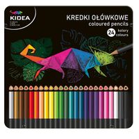 kredki trójkątne w metal.pudełku 24 kol kidea 7625