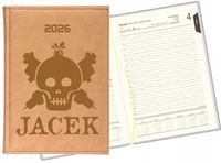 GRAWEROWANY KALENDARZ DZIENNY książkowy A5 2026 prezent dla tatuatora