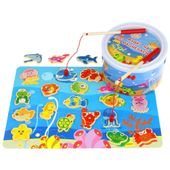 łowienie rybek gra zręcznościowa dla dzieci drewniana magnes wędki puzzle